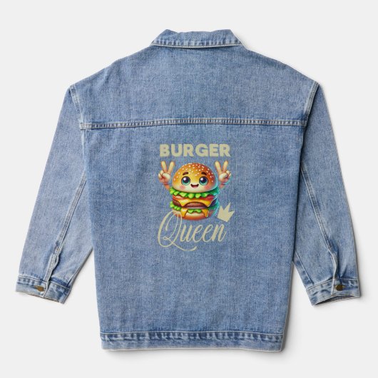 Niedlich Kawaii Hamburger Jeansjacke (Rückseite)