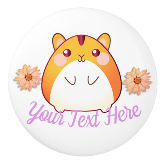 Niedlich Kawaii Hamster Custom Keramikknauf (Vorderseite)