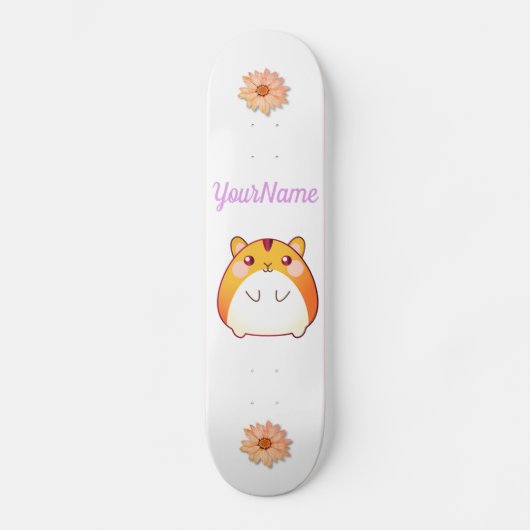 Niedlich Kawaii Hamster Custom Skateboard (Vorderseite)