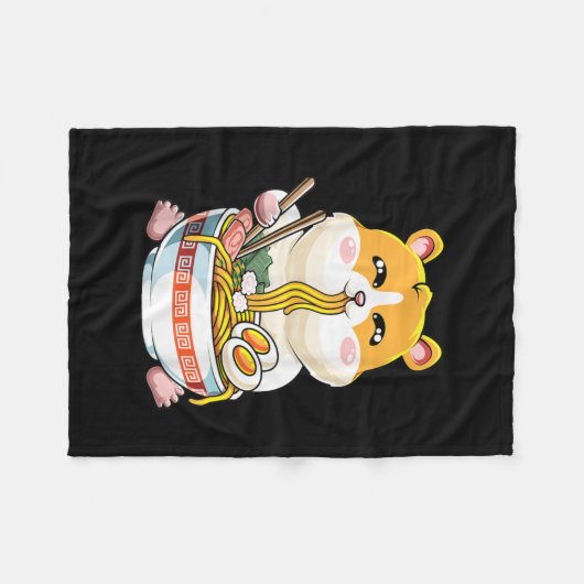 Niedlich Kawaii Hamster Ramen Anime Fleecedecke (Vorderseite (Horizontal))