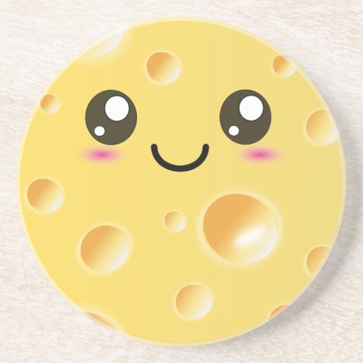 Niedlich Kawaii Happy Cheese Getränkeuntersetzer (Vorne)