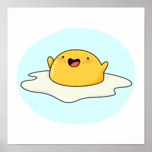 Niedlich Kawaii Happy Egg Yolk Poster