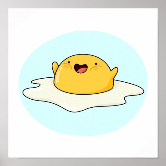 Niedlich Kawaii Happy Egg Yolk Poster (Vorne)