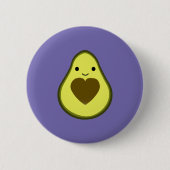Niedlich Kawaii Happy Liebe Avocado Button (Vorderseite)