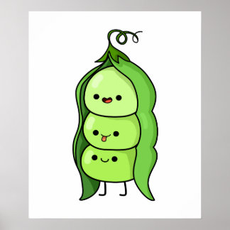 Niedlich Kawaii Happy Peas Poster