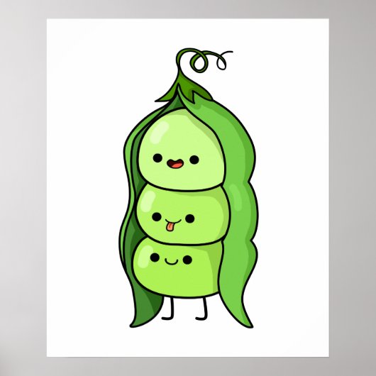 Niedlich Kawaii Happy Peas Poster (Vorne)