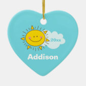 Niedlich Kawaii Happy Sunshine Baby First Christma Keramikornament (Vorne)