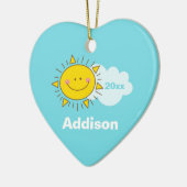 Niedlich Kawaii Happy Sunshine Baby First Christma Keramikornament (Links)