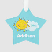 Niedlich Kawaii Happy Sunshine Baby First Christma Ornament (Vorderseite)