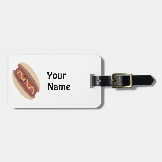 Niedlich Kawaii Hot Dog Gepäckanhänger (Vorderseite horizontal)
