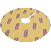 Niedlich Kawaii Hot Dog Polyester Weihnachtsbaumdecke (Schrägansicht)