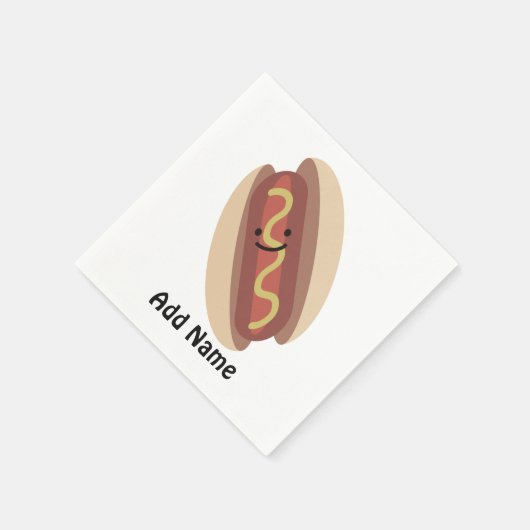 Niedlich Kawaii Hot Dog Serviette (Ecke)