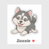 Niedlich Kawaii Husky Adorable Husky Pup Design Aufkleber (Blatt)