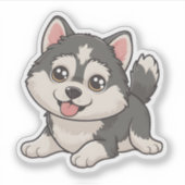Niedlich Kawaii Husky Adorable Husky Pup Design Aufkleber (Vorderseite)