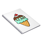 Niedlich Kawaii Ice Creme Cone Notizblock (Rechte Seite)