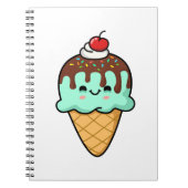 Niedlich Kawaii Ice Creme Cone Notizblock (Vorderseite)