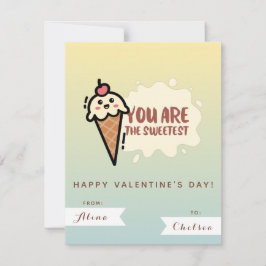Niedlich Kawaii Ice - Creme Kids Friend Valentinst Mitteilungskarte