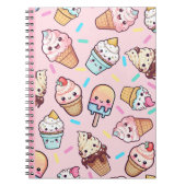 Niedlich Kawaii Ice Creme Print Notebook Journal Notizblock (Vorderseite)