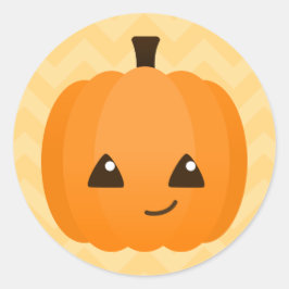 Niedlich Kawaii Jack o'Lantern Runder Aufkleber