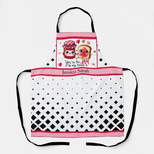 Niedlich Kawaii Jam und Toast Schürze (Vorderseite)