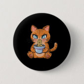 Niedlich Kawaii Japanisch Anime Cat Ramen Gift Button (Vorderseite)