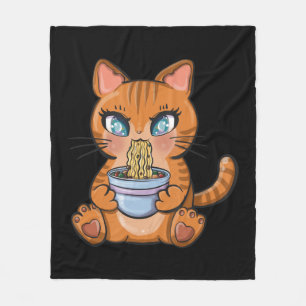 Niedlich Kawaii Japanisch Anime Cat Ramen Gift Fleecedecke
