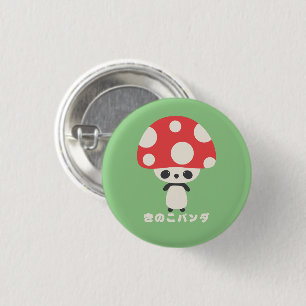 Niedlich Kawaii Japanisch Kinoko Mushroom Panda Button