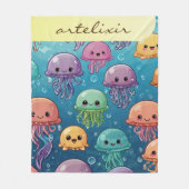 Niedlich Kawaii Jellyfish Fleecedecke (Vorderseite)