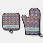 Niedlich Kawaii Jellyfish Personalisiert Ofenhandschuh & Topflappen-Set (Vorderseite)
