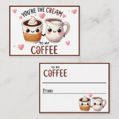Niedlich Kawaii Kaffee und Creme Mitteilungskarte (Vorne/Hinten)