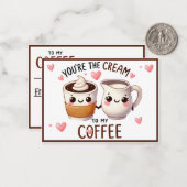 Niedlich Kawaii Kaffee und Creme Mitteilungskarte (Vorderseite/Rückseite Beispiel)