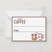 Niedlich Kawaii Kaffee und Creme Mitteilungskarte (Rückseite)
