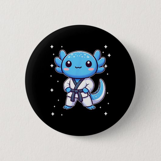 Niedlich Kawaii Karate Axolotl Martial Arts Button (Vorderseite)