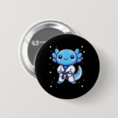Niedlich Kawaii Karate Axolotl Martial Arts Button (Vorne & Hinten)