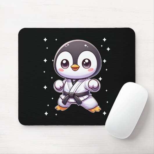 Niedlich Kawaii Karate Penguin Kampfkunst 1 Mousepad (Mit Mouse)