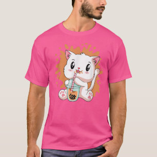 Niedlich Kawaii Katze Boba Blubble Milk Tee Anime