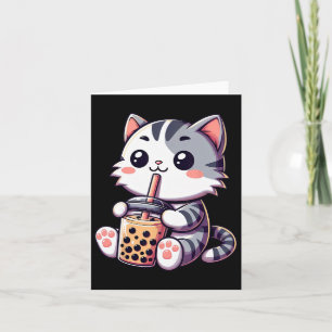 Niedlich Kawaii Katze Boba Blubble Milk Tee Anime Karte