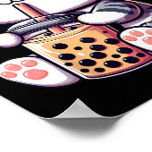 Niedlich Kawaii Katze Boba Blubble Milk Tee Anime  Poster (Ecke)