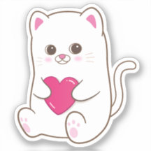 Niedlich Kawaii Katze Rosa Herz Valentine