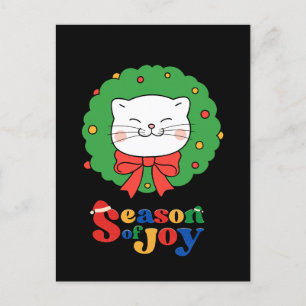 Niedlich Kawaii Katze Weihnachtsfeiertag Jahreszei Feiertagspostkarte