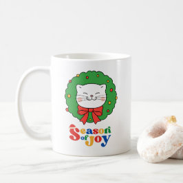 Niedlich Kawaii Katze Weihnachtsfeiertag Jahreszei Kaffeetasse