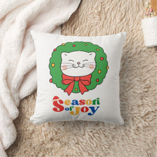 Niedlich Kawaii Katze Weihnachtsfeiertag Jahreszei Kissen