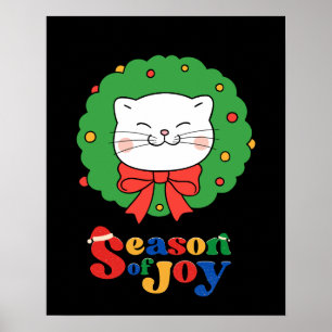 Niedlich Kawaii Katze Weihnachtsfeiertag Jahreszei Poster