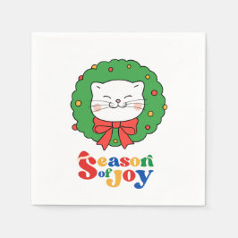 Niedlich Kawaii Katze Weihnachtsfeiertag Jahreszei Serviette