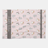 Niedlich Kawaii Katzen Personalisiert Geschirrtuch (Horizontal)