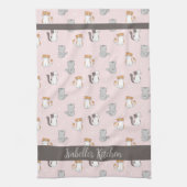 Niedlich Kawaii Katzen Personalisiert Geschirrtuch (Vertikal)