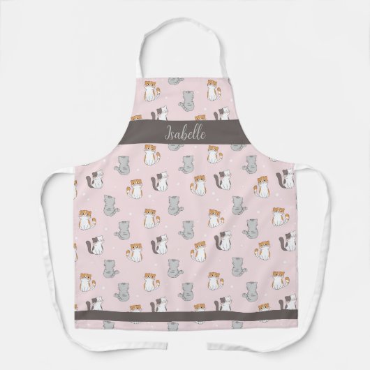 Niedlich Kawaii Katzen Personalisiert Schürze (Vorderseite)