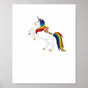Niedlich Kawaii Kids Unicorn Red Panda Lover T - S Poster