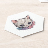 Niedlich Kawaii Kitten 1 Untersetzer (angewinkelt)