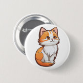 Niedlich Kawaii Kitten Button (Vorne & Hinten)